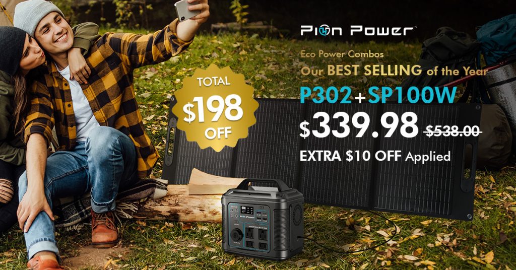 s-302-sp100-combo-2024-black-friday (1) Eco Power Combo Deal: P302 Portable Power Station + SP100W Solar Panel for $339.98 (original $538.00). Save $198 total with an extra $10 off applied